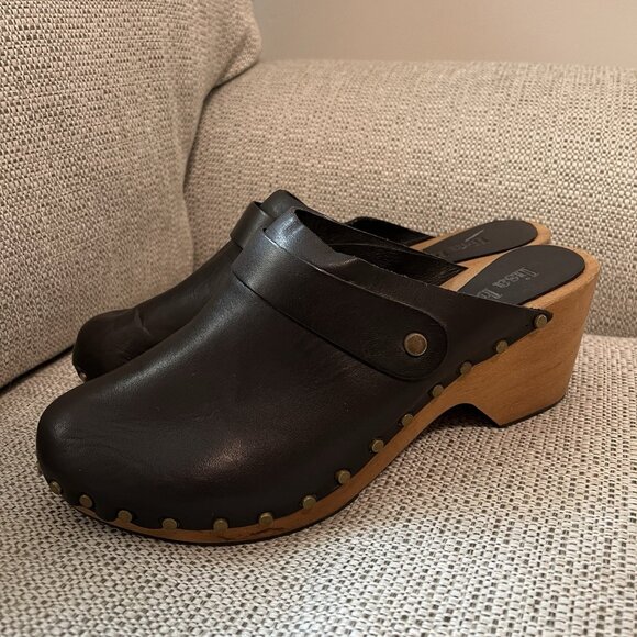 Lisa B. Classic High Heel Studded Clog in Black Leather Size 42 (9.5-10 US) - Picture 5 of 8